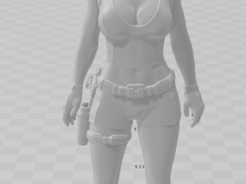 Bonecos 3d style manga anime lara tomb raider caricato Modèles 3D en vedette