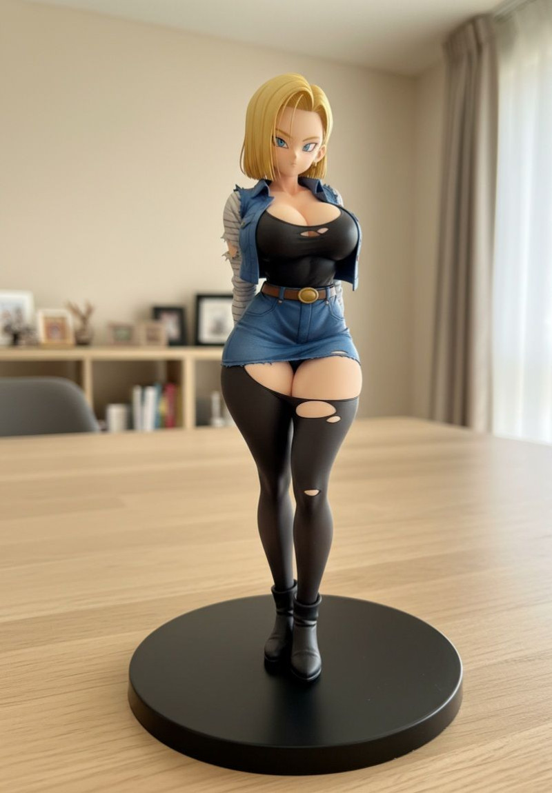 Bonecos 3d style manga anime android 18 dragonball caricato Model Cetak 3D .c4d .max .obj .3ds .fbx .stl .blend