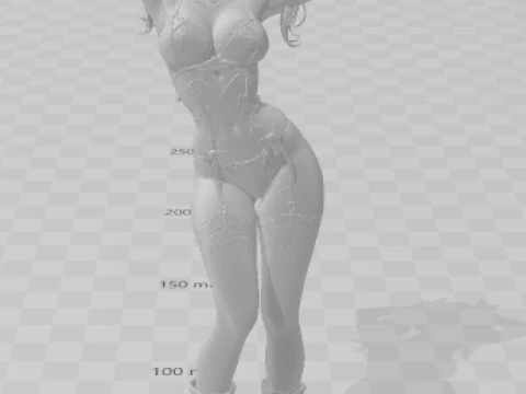 Bonecos 3d style manga anime women lolli caricato 3D Print Model