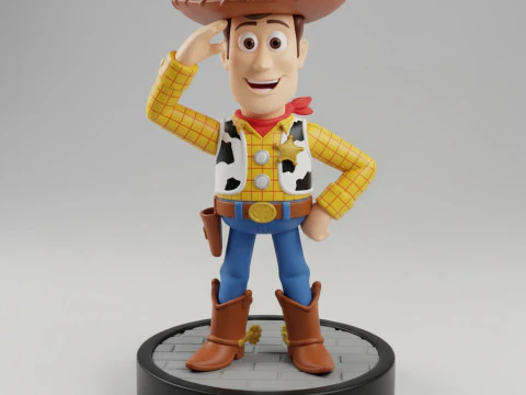 Bonecos 3d style manga anime xerife wood toy story caricato 3D Print Model