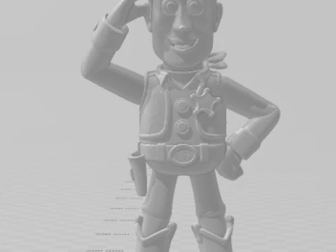 Bonecos 3d style manga anime xerife wood toy story caricato 3D Print Model