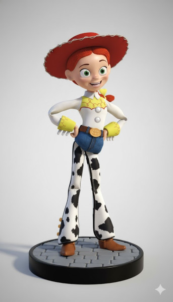 Bonecos 3D-Stil Manga Anime Jessie Toy Story Caricato 3D Druckmodell .c4d .max .obj .3ds .fbx .stl .blend 