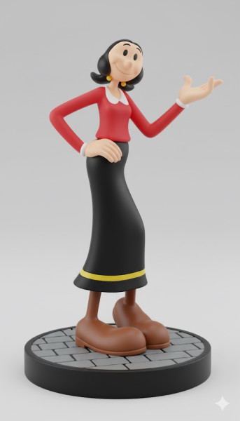 Bonecos 3D 风格漫画动漫奥利维亚大力水手卡里卡托 3D 打印模型 .c4d .max .obj .3ds .fbx .stl .blend 