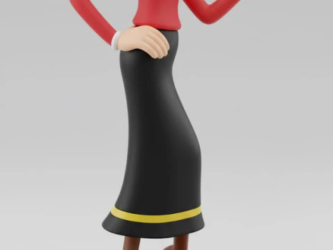 Bonecos 3d style manga anime olivia popeye caricato 3D Print Model