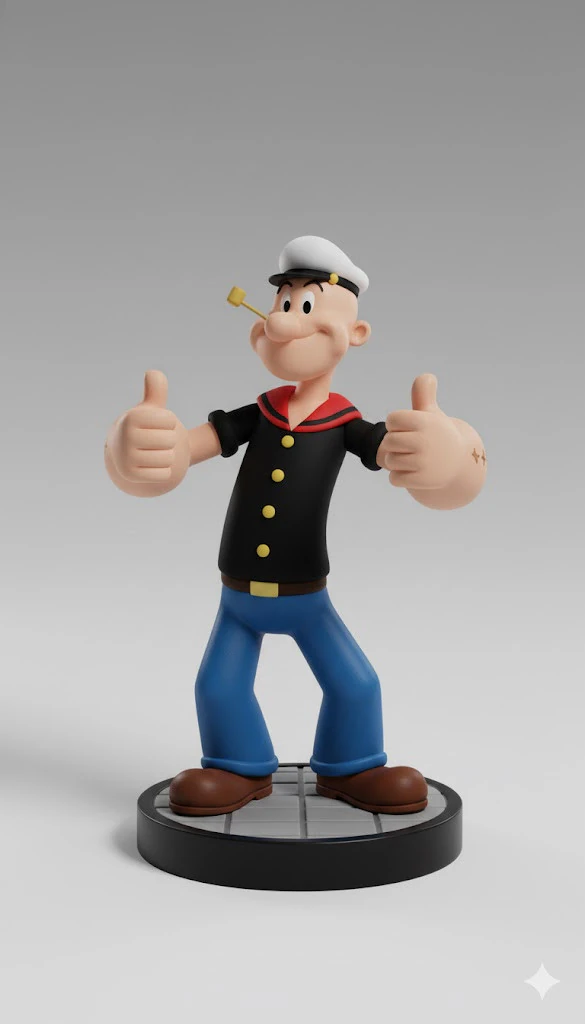 Bonecos 3d style manga anime marine popeye caricato 3D Print Model .c4d .max .obj .3ds .fbx .stl .blend