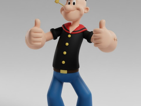 Bonecos 3d стиль манга аниме морской Попай карикато 3D Принт Модель