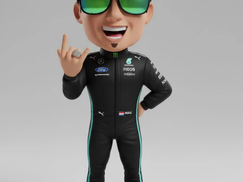 Bonecos 3d style manga anime ken block caricato 3D Print Model
