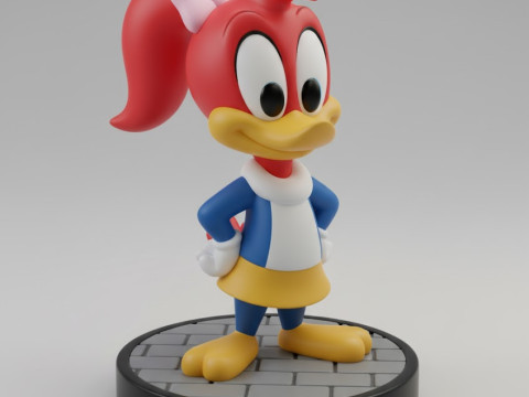 बोनकोस 3डी स्टाइल मंगा एनीमे विनी पिका पाउ वुडवुडपेकर कैरिकैटो 3D प्रिंट मॉडल