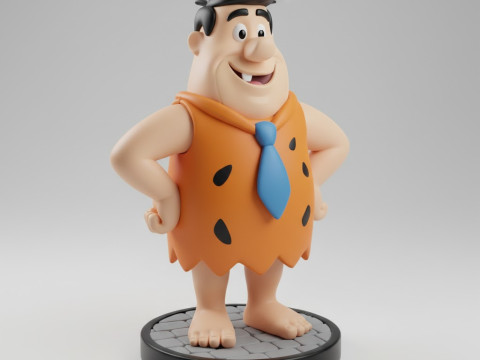 Bonecos 3d стиль манга аниме Фред Флинтстоун карикато 3D Принт Модель