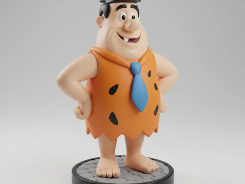 Bonecos estilo 3d manga anime fred picapiedra caricato Modelo de impresión 3D