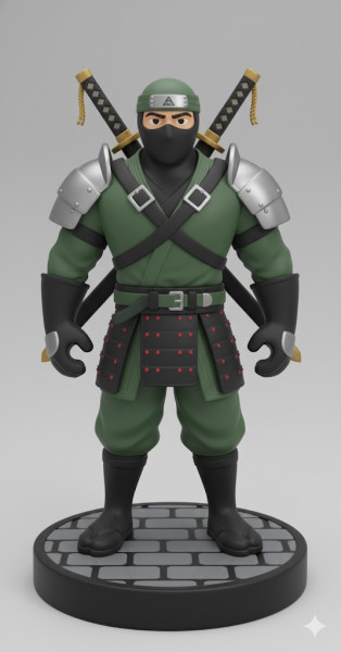 Bonecos 3d style manga anime guerreiro ninja caricato 3D Print Model .c4d .max .obj .3ds .fbx .stl .blend