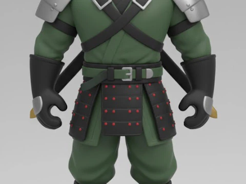 Bonecos 3d style manga anime guerreiro ninja caricato 3D Print Model
