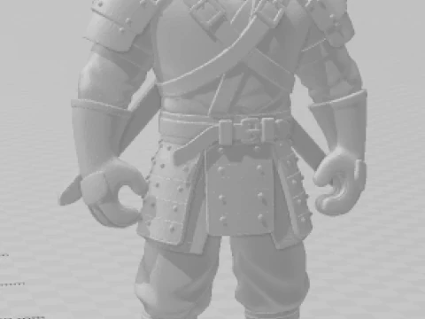 Bonecos 3d style manga anime guerreiro ninja caricato 3D Print Model