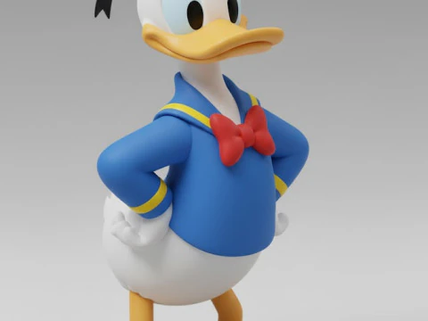 Bonecos 3d style manga anime donald duck disney caricato 3D Print Model