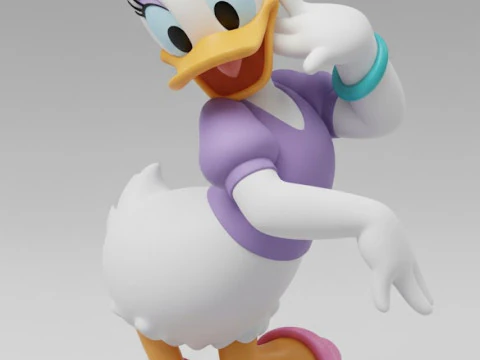 Bonecos 3d style manga anime margarida duck disney caricato 3D Print Model