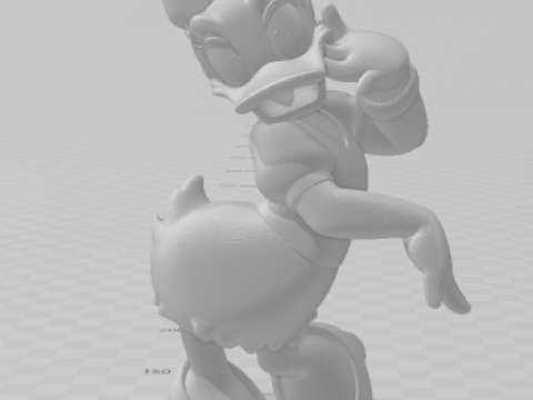 Bonecos 3d style manga anime margarida duck disney caricato 3D Print Model