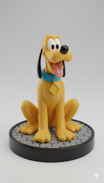 Bonecos 3d style manga anime pluto disney caricato 3D Print Model .c4d .max .obj .3ds .fbx .stl .blend 