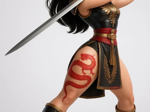 Bonecos 3d style manga anime women guerreira lolli caricato 3D Print Model