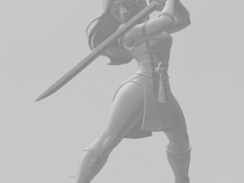 Bonecos 3d style manga anime women guerreira lolli caricato 3D Print Model