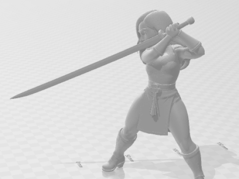 Bonecos 3d style manga anime women guerreira lolli caricato 3D Print Model