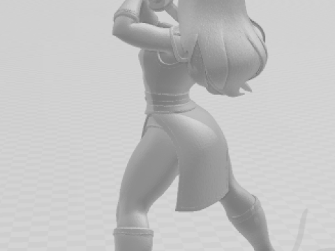 Bonecos 3d style manga anime women guerreira lolli caricato 3D Print Model