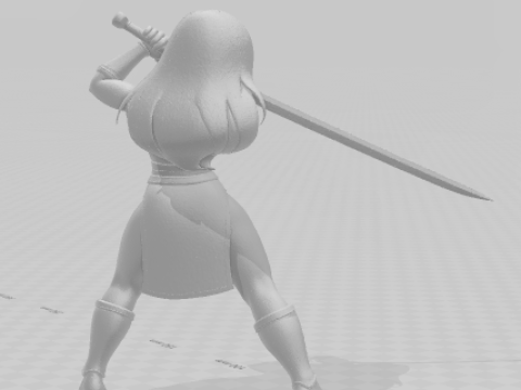 Bonecos 3d style manga anime women guerreira lolli caricato 3D Print Model