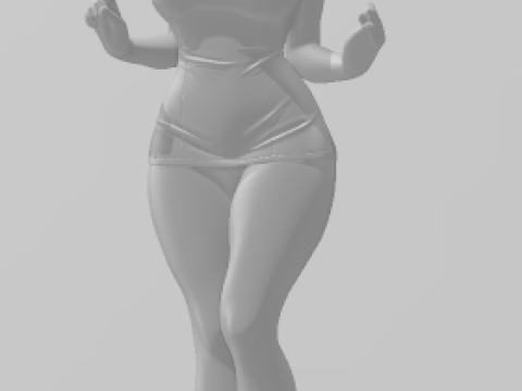 Bonecos 3D-stijl manga anime vrouwen lolli caricato 3D printmodel