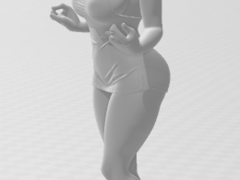 Bonecos 3D-stijl manga anime vrouwen lolli caricato 3D printmodel