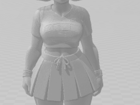 Bonecos 3d style manga anime women lolli caricato 3D Print Model