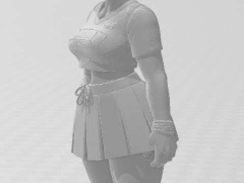 Bonecos 3d style manga anime women lolli caricato 3D Print Model