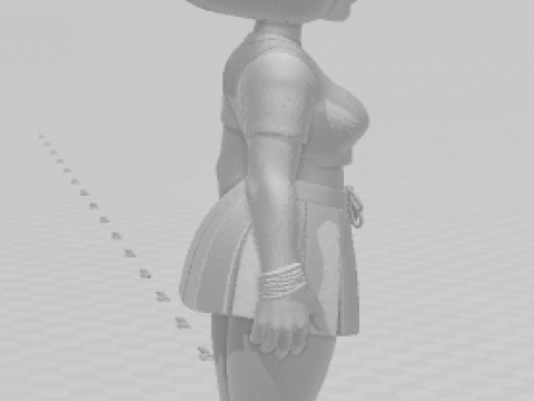 Bonecos 3d style manga anime women lolli caricato 3D Print Model