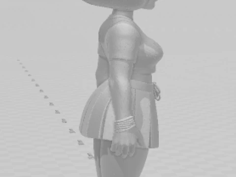 Bonecos 3d style manga anime women lolli caricato 3D Print Model