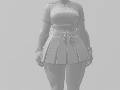 Bonecos 3d style manga anime women lolli caricato 3D Print Model