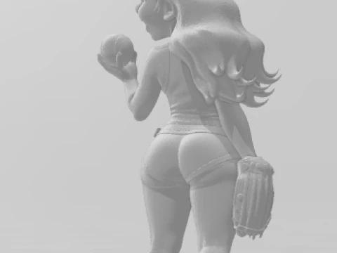 Bonecos 3d style manga anime women lolli baseball caricato 3D Print Model