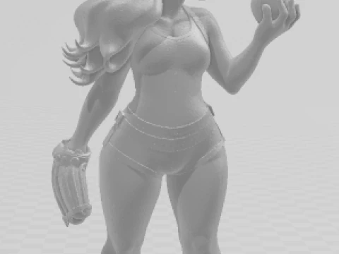 Bonecos 3d style manga anime women lolli baseball caricato 3D Print Model