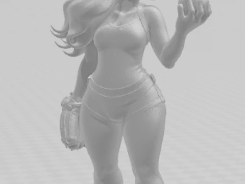 Bonecos 3d style manga anime women lolli baseball caricato 3D Print Model