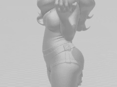 Bonecos 3d style manga anime women lolli baseball caricato 3D Print Model