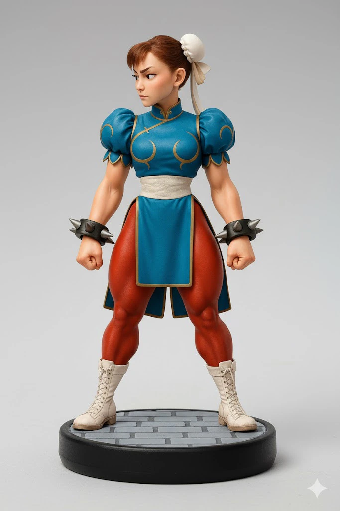 Bonecos 3d style manga anime women lolli chun li caricato 3D Print Model .c4d .max .obj .3ds .fbx .stl .blend
