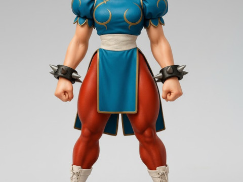 Bonecos 3D-stijl manga anime vrouwen lolli chun li caricato 3D printmodel