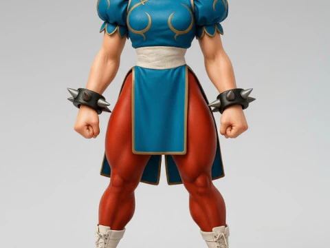Bonecos 3d style manga anime women lolli chun li caricato 3D Print Model