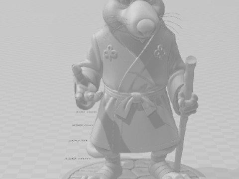 Bonecos style 3d manga anime rat éclat tortue caricato Modèles 3D en vedette