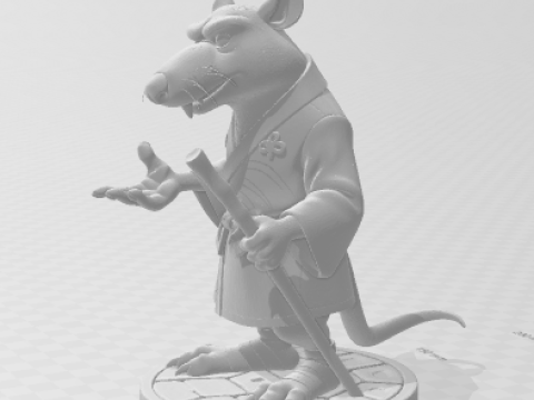 Bonecos style 3d manga anime rat éclat tortue caricato Modèles 3D en vedette