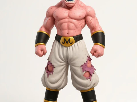 Bonecos 3d style manga anime maginboo dragonball caricato 3D Print Model
