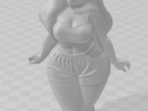 Bonecos 3d style manga anime lolli women caricato 3D Print Model