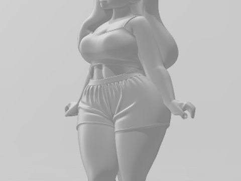 Bonecos 3d style manga anime lolli women caricato 3D Print Model