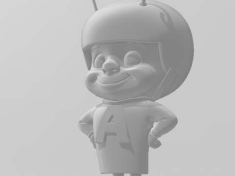 Bonecos 3d style manga anime formiga atomica caricato 3D Print Model