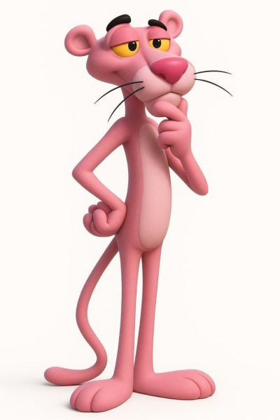 Bonecos 3d style manga anime pink panther caricato 3D Print Model .c4d .max .obj .3ds .fbx .stl .blend 