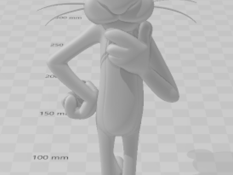 Bonecos 3d style manga anime pink panther caricato 3D Print Model
