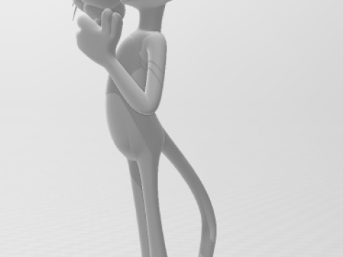 Bonecos 3d style manga anime pink panther caricato 3D Print Model