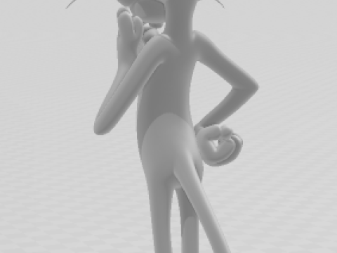 Bonecos 3d style manga anime pink panther caricato 3D Print Model